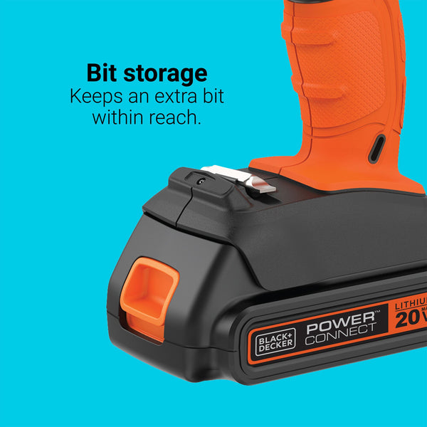 Black Decker 20V MAX* POWERCONNECT™ Cordless Drill + Impact Driver Combo Kit