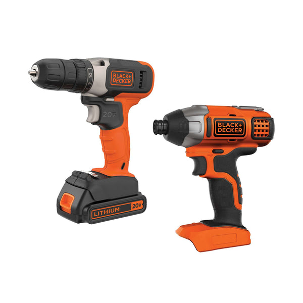 black decker 20V MAX* POWERCONNECT™ Cordless Drill + Impact Driver Combo Kit