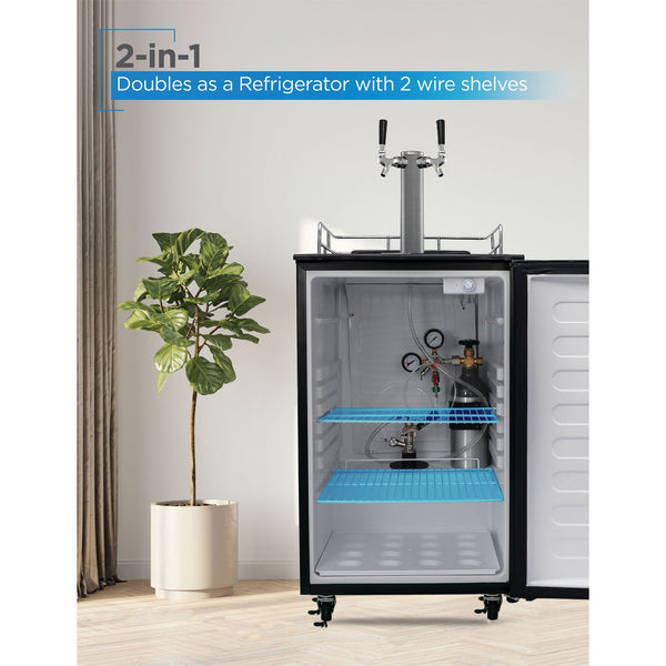 Black Decker 21.1 In. 6.1 Cu. Ft. Dual Tap Beer Kegerator In Stainless Steel