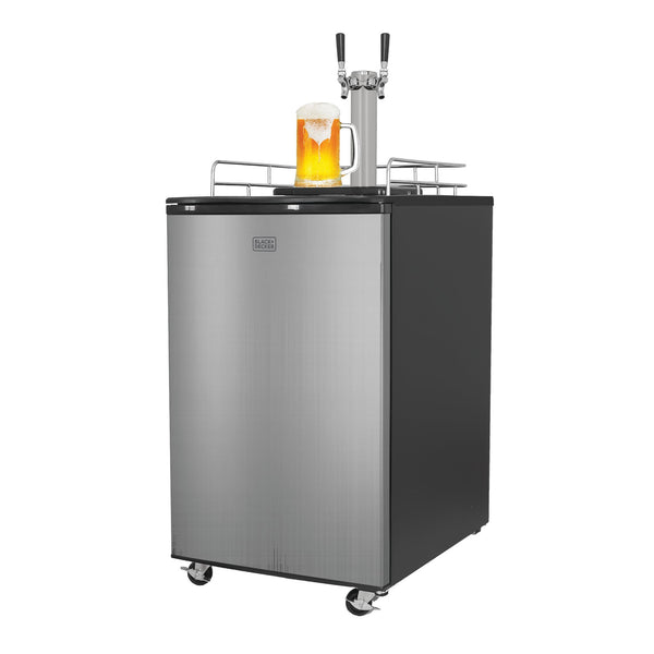 black decker 21.1 in. 6.1 cu. ft. Dual Tap Beer kegerator in Stainless Steel