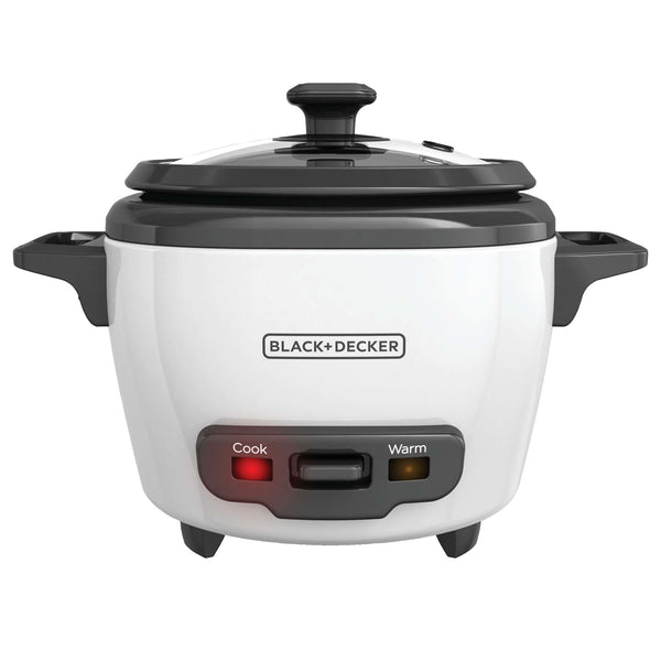 black decker 3-Cup Electric Rice Cooker With Keep-Warm Function White