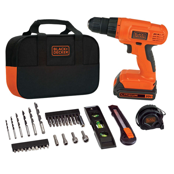 Black Decker 35 Pc. 20V MAX* Cordless Drill/Driver Project Kit