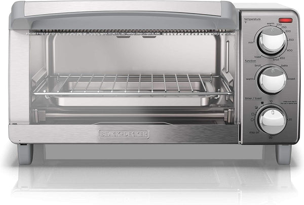 black decker 4-Slice Toaster Oven with Natural Convection; Stainless Steel