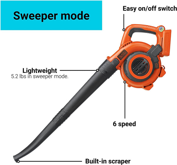 Black Decker 40V MAX* Cordless Sweeper/Vacuum - Battery And Charger Not Included
