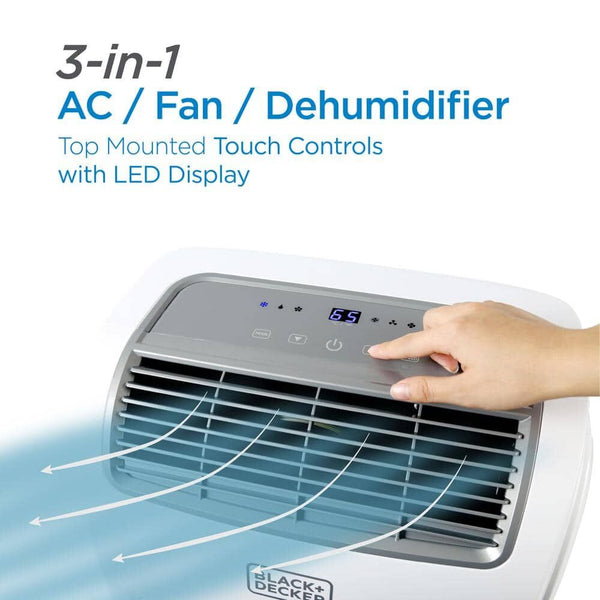 Black Decker 5 000 BTU SACC/CEC (8 500 BTU ASHRAE) Portable Air Conditioner With FOLLOW ME Remote Control