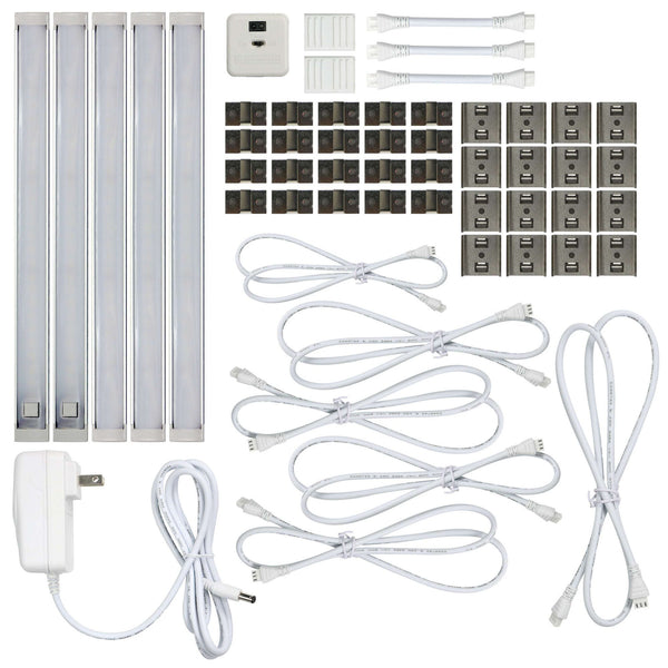 Black Decker 5-Bar Led Under Cabinet Lighting Kit Warm White 9"