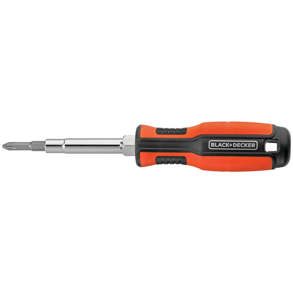 black decker 6-In-1 Multibit Screwdriver Two-Sided Bits Including Phillips Slotted Nut Drivers