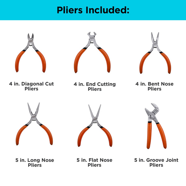 Black Decker 6-Piece Mini Plier Set With Comfort Grips + Carrying Case