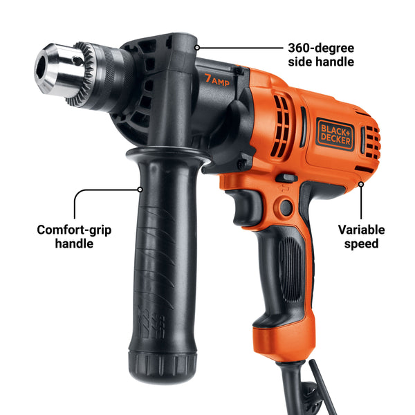 Black Decker 7.0 Amp 1/2 In. Electric Drill/Driver Kit