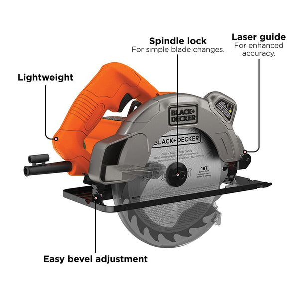 Black Decker 7-1/4-Inch Circular Saw With Laser 13-Amp