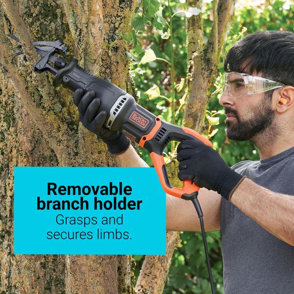 Black Decker 7 Amp Electric Reciprocating Saw With Removable Branch Holder