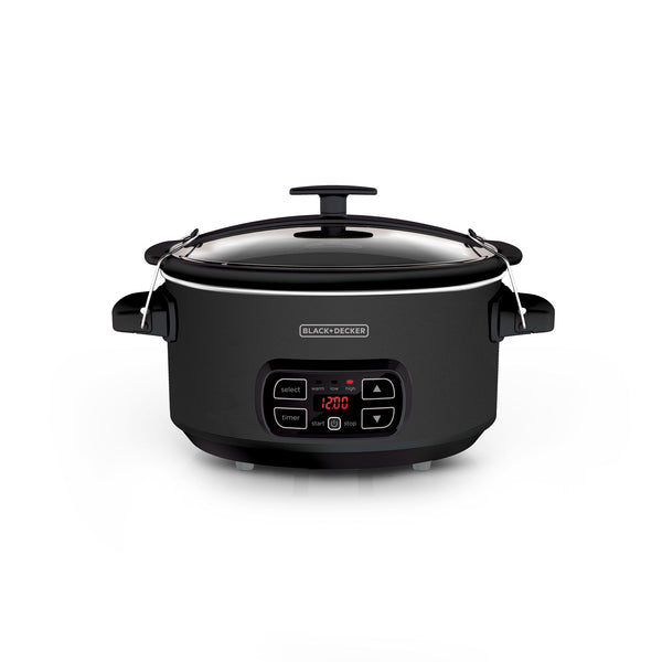 black decker 7-Quart Digital Slow Cooker with Chalkboard Surface; Slate