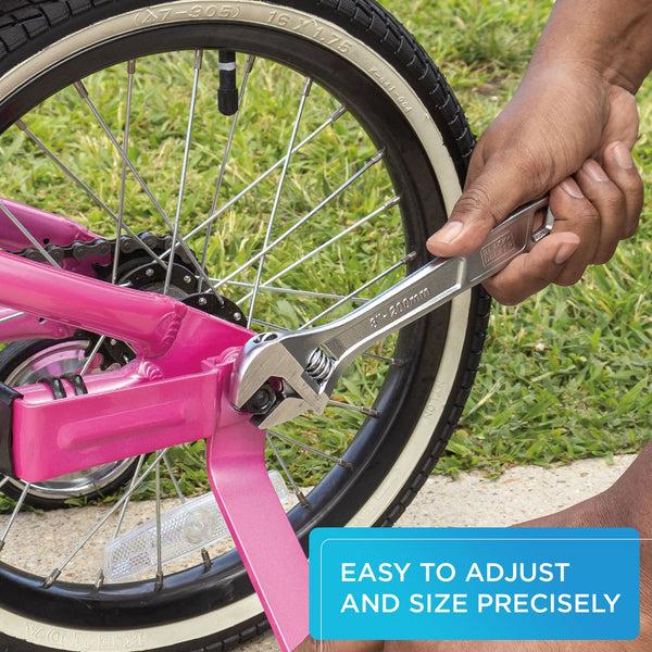 Black Decker Adjustable Wrench Set 6 In. 8 In. And 1 In. Wide + Tapered Jaws