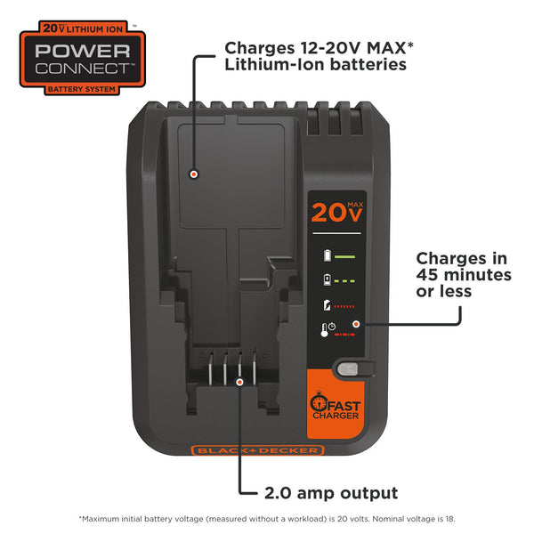 Black Decker 12-20V MAX* Lithium Fast Charger