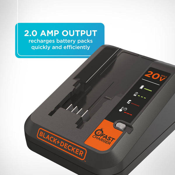 Black Decker 12-20V MAX* Lithium Fast Charger