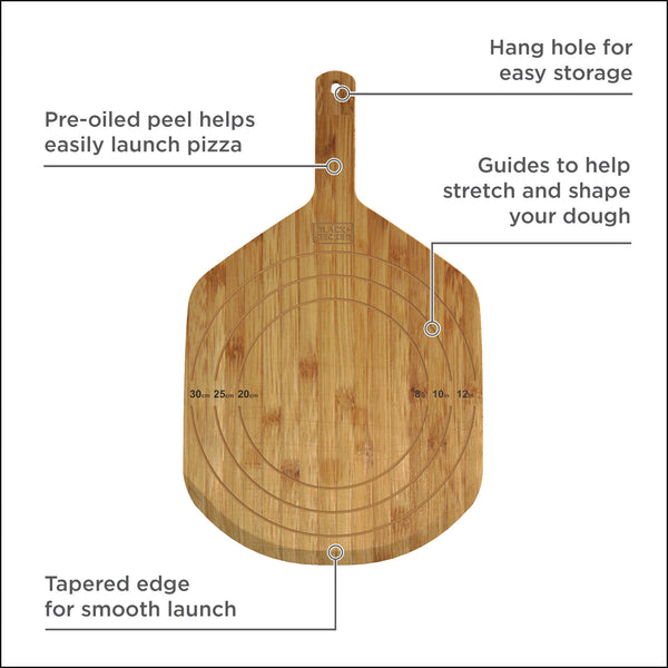 Black Decker 12 In. Wooden Pizza Peel