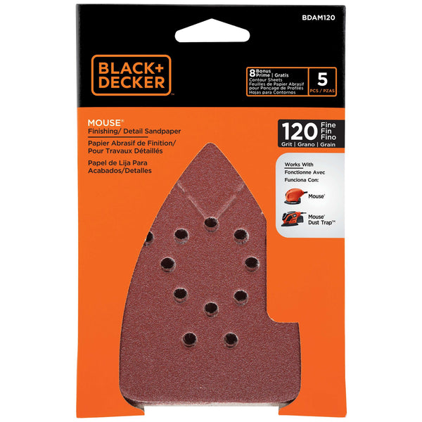 Black Decker 120G MOUSE™ Sandpaper 5-Pack
