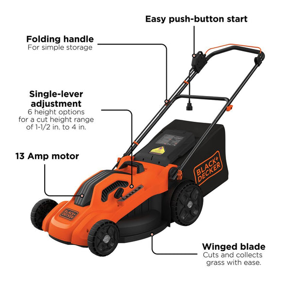 Black Decker 13 Amp 20" Corded Electric Lawn Mower