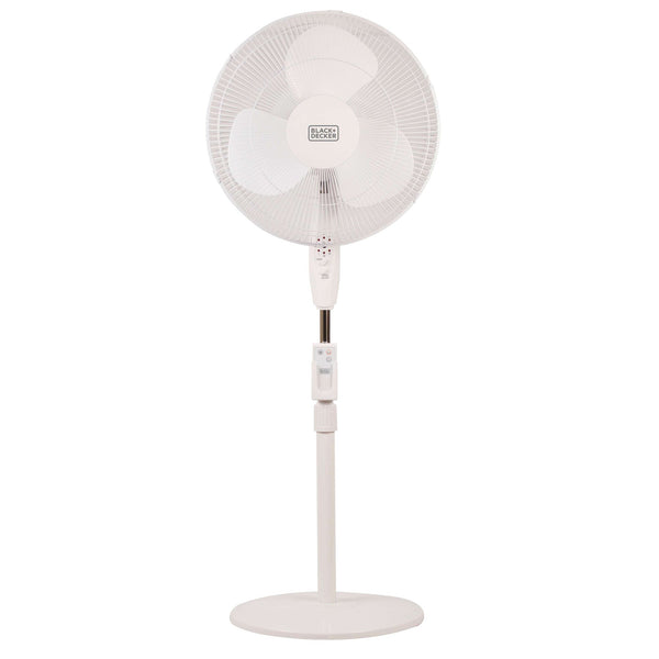 Black Decker 16 In. Stand Fan With Remote White