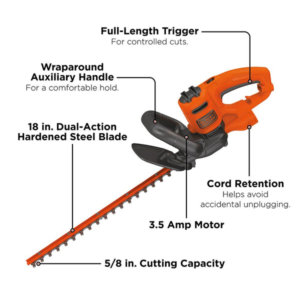 Black Decker 18 In. Electric Hedge Trimmer