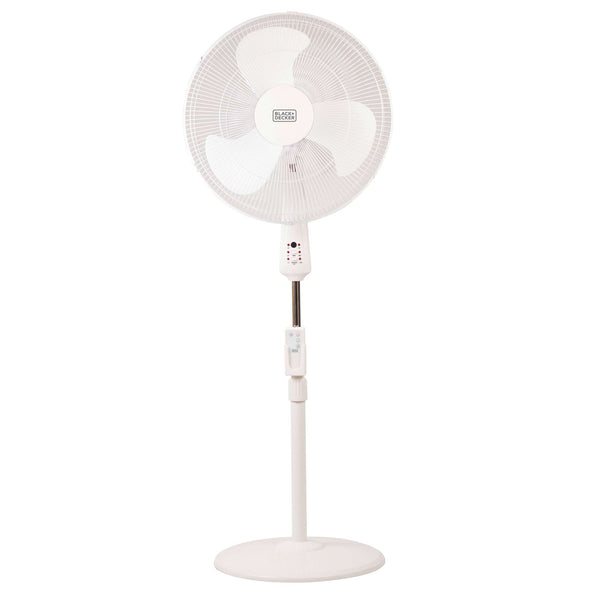 Black Decker 18 In. Stand Fan With Remote White