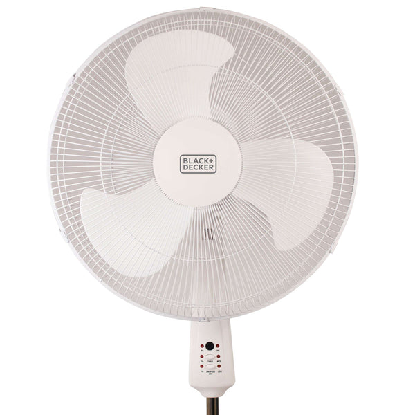 Black Decker 18 In. Stand Fan With Remote White