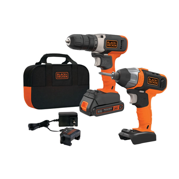 Black Decker 20V MAX* Drill Impact 2 Kit