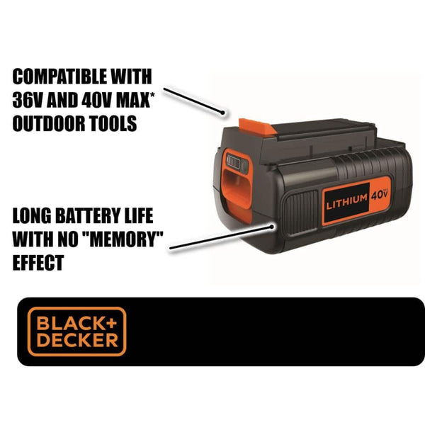 Black Decker 40V MAX* Lithium Ion Battery
