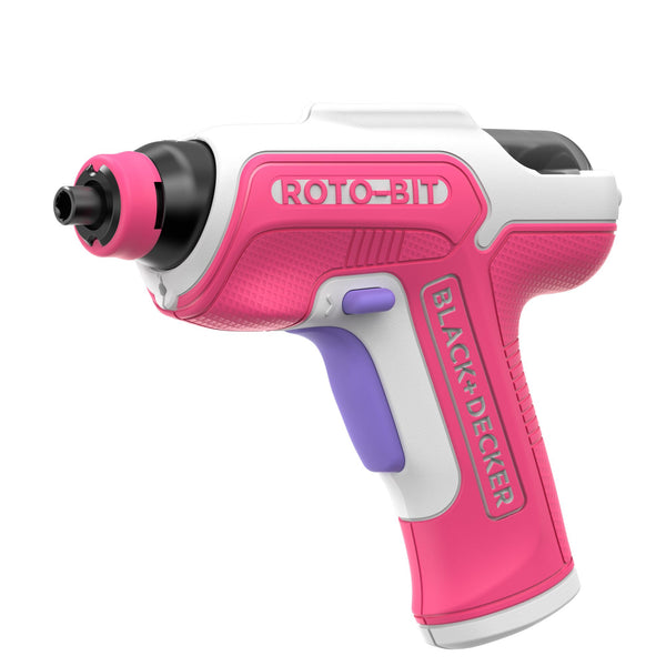 Black Decker 4V MAX* Rotobit Screwdriver (White & Pink)