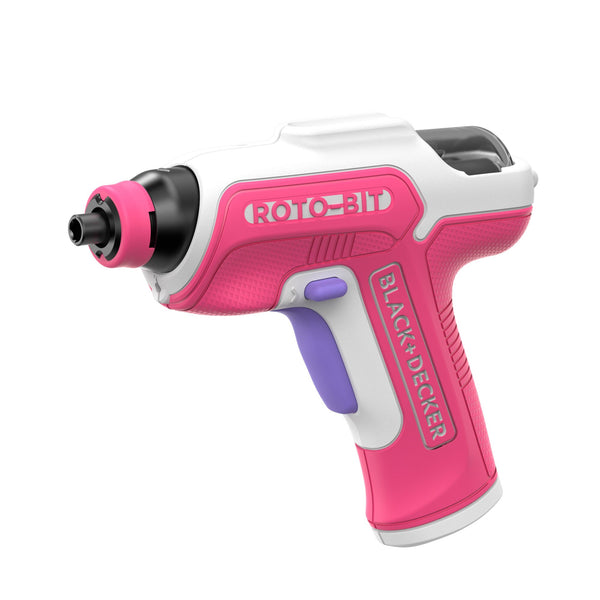 Black Decker 4V MAX* Rotobit Screwdriver (White & Pink)