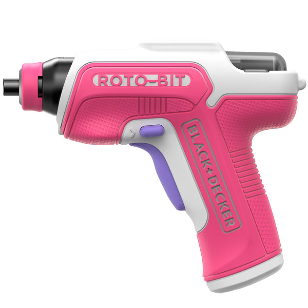 black decker 4V MAX* Rotobit Screwdriver (White & Pink)