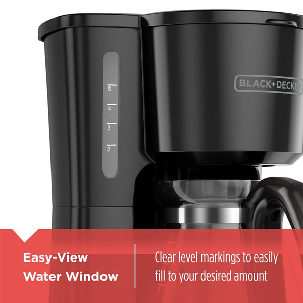 Black Decker 5-Cup Coffee Maker; Compact Design