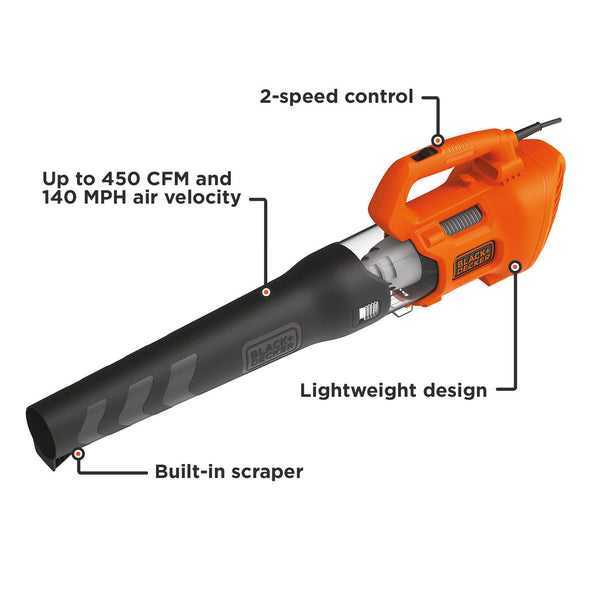 Black Decker 9 Amp Electric Axial Leaf Blower