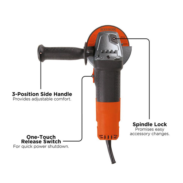 Black Decker Angle Grinder Tool 4-1/2-Inch 6 Amp