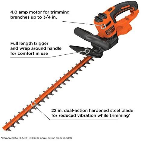 Black Decker Electric Hedge Trimmer 22-Inch