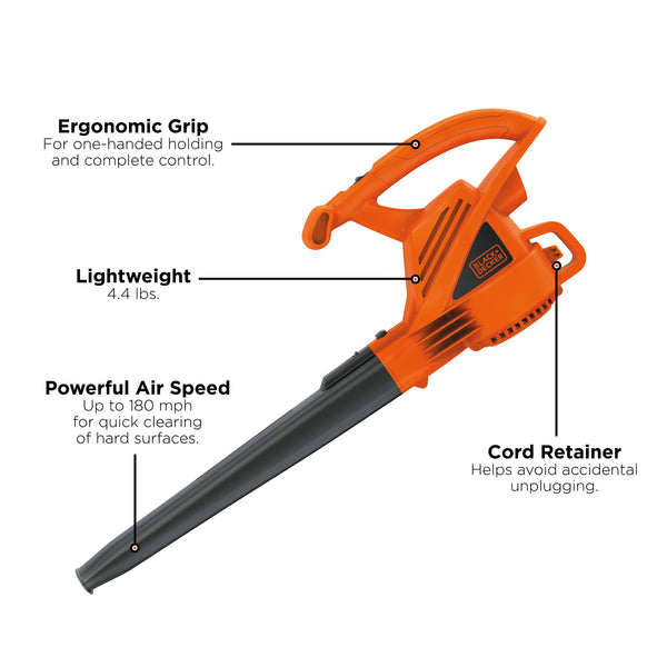 Black Decker Electric Leaf Blower 7-Amp