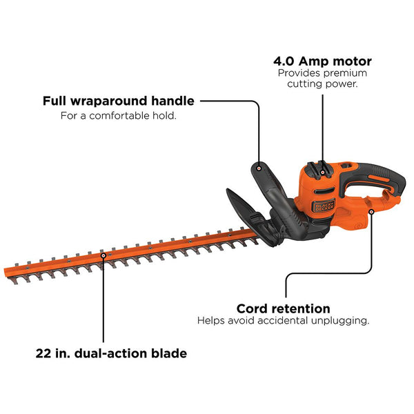 Black Decker Hedge Trimmer 22-Inch