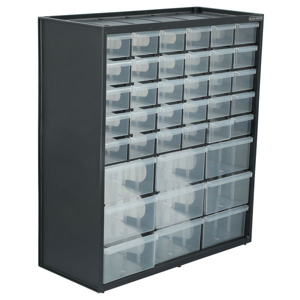 Black Decker Large & Small 39 Drawer Bin Blk