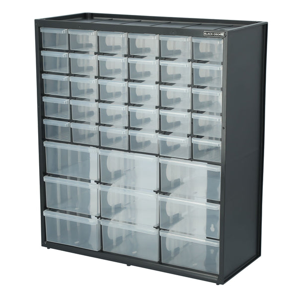 Black Decker Large & Small 39 Drawer Bin Blk
