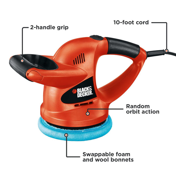 Black Decker Orbital Car Buffer Polisher