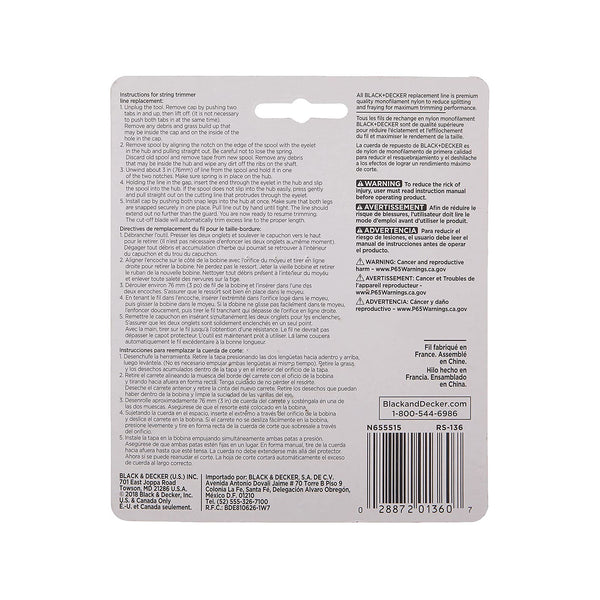 Black Decker Trimmer Line 20-Foot 0.065-Inch