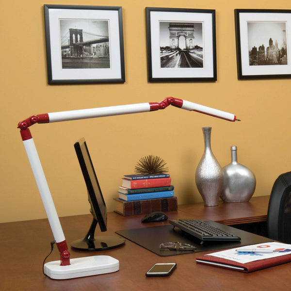 Black Decker Ultra Reach Led Desk Lamp White/Red