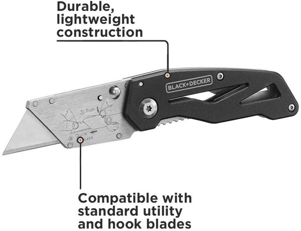 Black Decker Utility Knife Folding 2 Pack