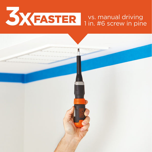 Black Decker Cordless Screwdriver With AA Batteries And 5 Fastening Bits