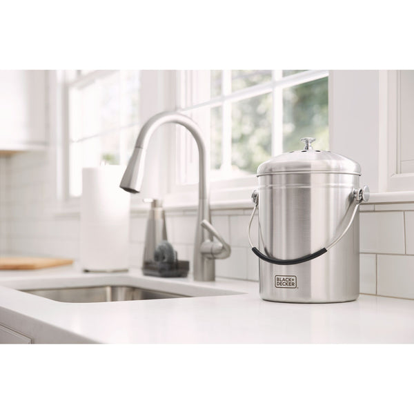 Black Decker Countertop Compost Bin Stainless Steel 166 Oz