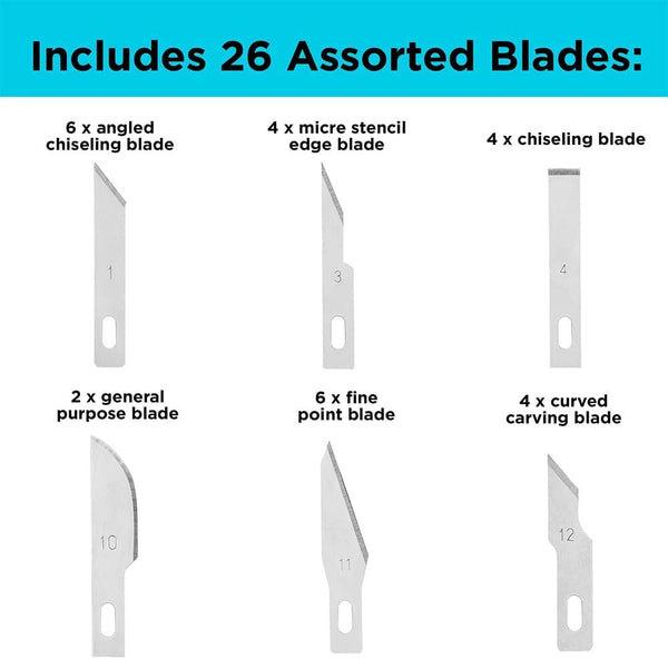 Black Decker Craft Hobby Knife Kit With 26 Assorted Blades And Cutting Mat