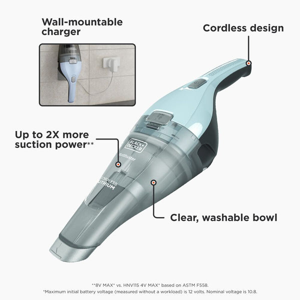 Black Decker Dustbuster® Cordless Handheld Vacuum Cleaner With Wall Mountable Charger