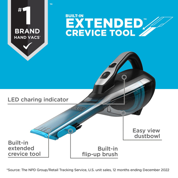 Black Decker Dustbuster® Detailer™ Cordless Hand Vacuum LED Charge Indicator
