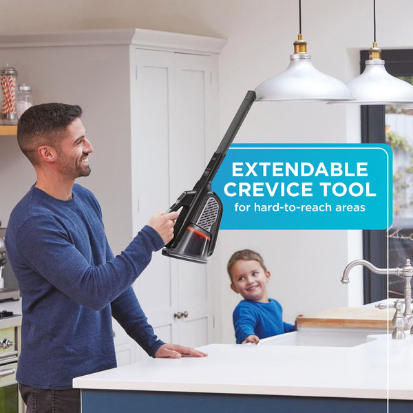 Black Decker Dustbuster® Handheld Vacuum Cordless Advancedclean+ Black Extended Crevice Tool