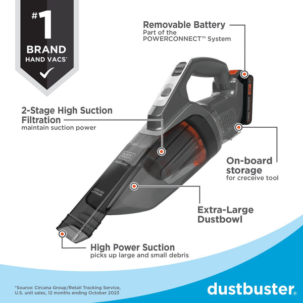 Black Decker Dustbuster® POWERCONNECT™ Cordless Handheld Vacuum